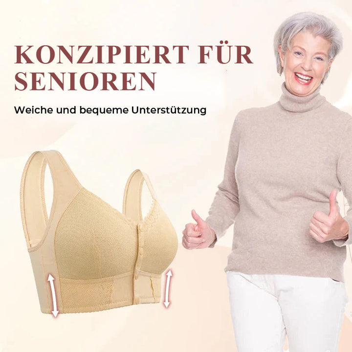 Stütz-BH für Damen mit Frontverschluss, weich, atmungsaktiv, in großer Größe.