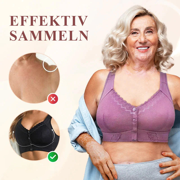 Bequemer Damen-BH mit einfachem Frontverschluss, perfekte Tagwäsche, stützend.