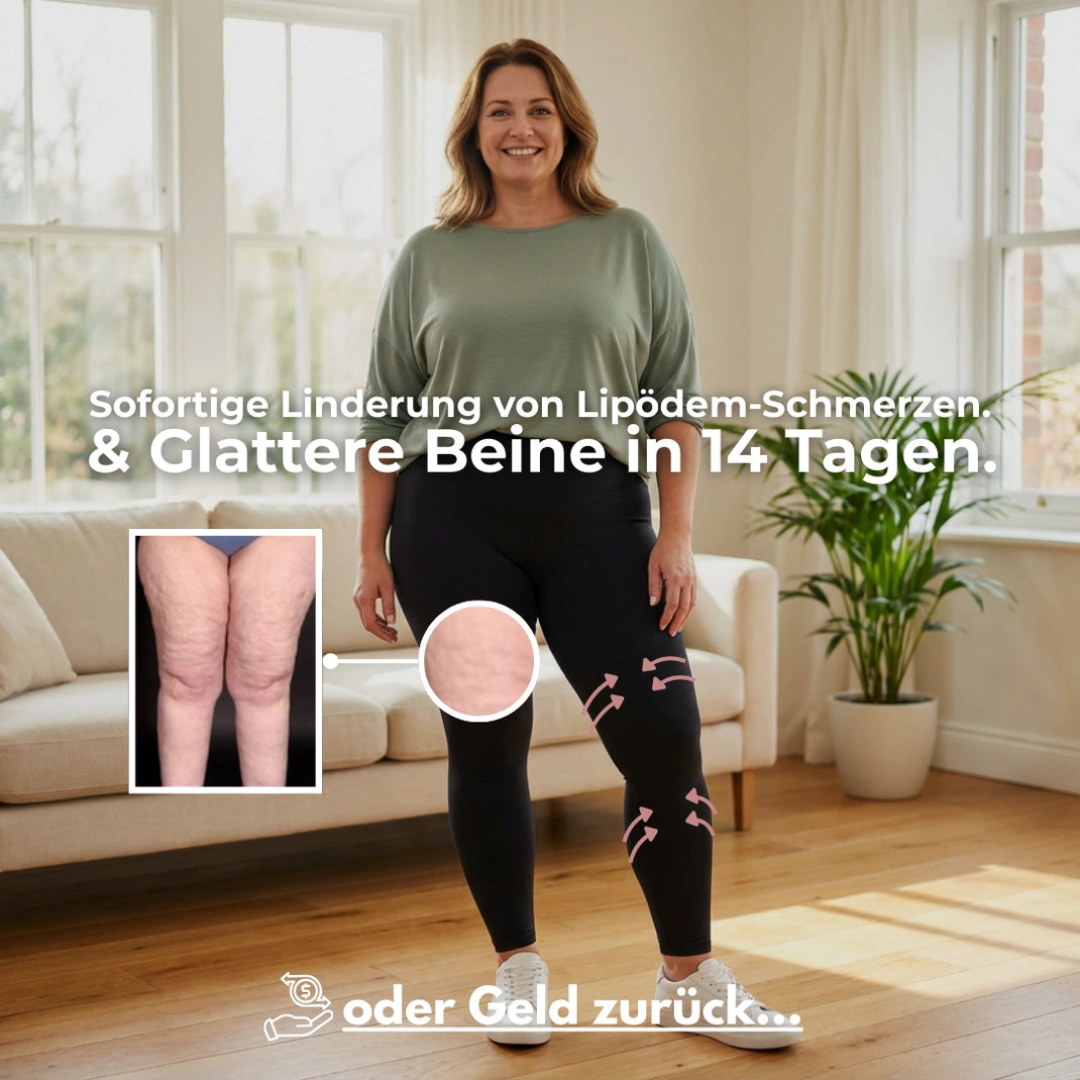Bequeme Kompressionsleggings für Frauen, hohe Taille, unterstützt bei Lipödem.