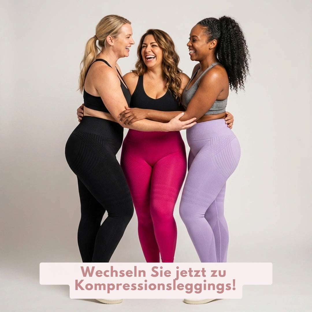 Optimaler Halt: High Waist Kompressionsleggings für Damen mit Lipödem.
