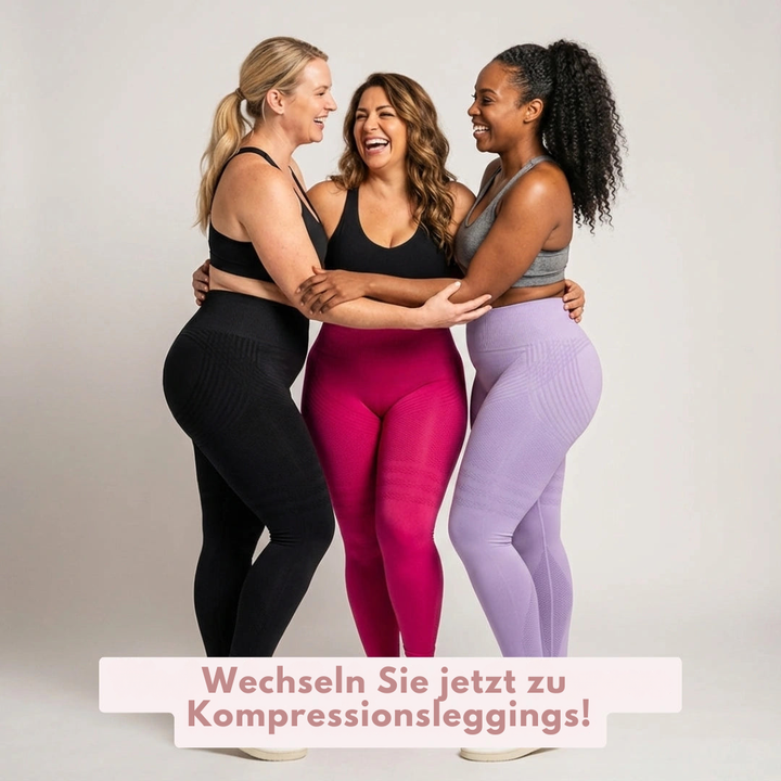 Optimaler Halt: High Waist Kompressionsleggings für Damen mit Lipödem.