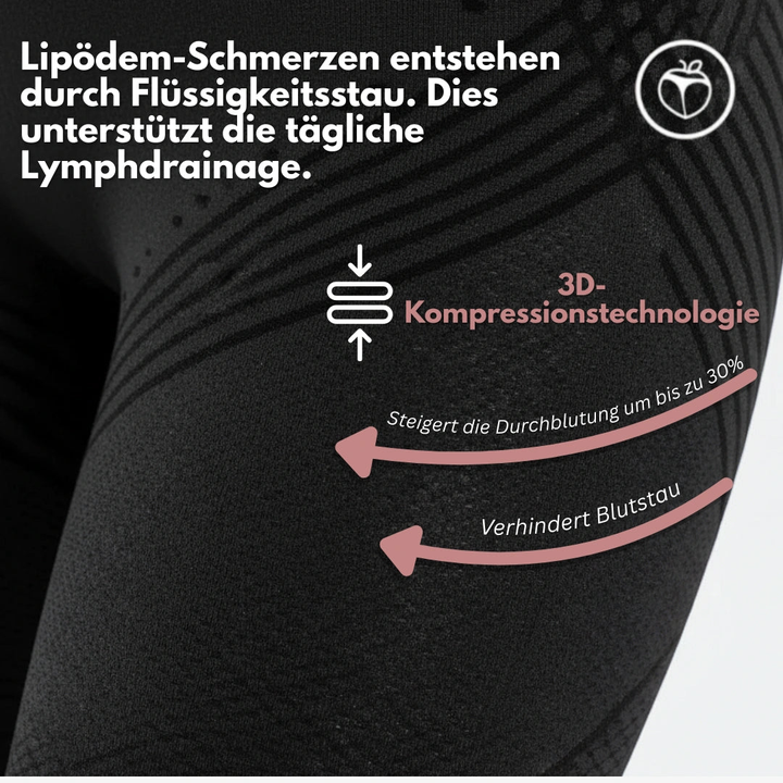 Damen Sportleggings Kompression, High Waist, perfekt für Lipödem Schmerzlinderung.