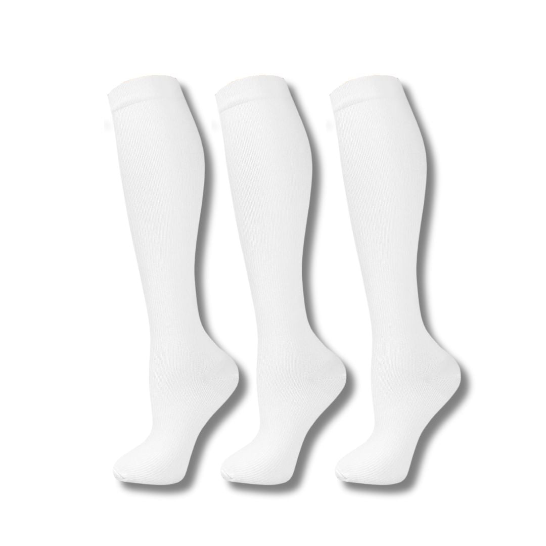 Sport-Kompressionssocken für Damen, ideal bei Aktivität, lindern Beinschmerzen & fördern Durchblutung.