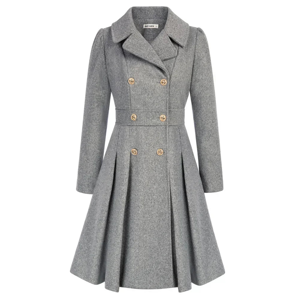 Modischer Damen Taillierter Kurzmantel A-Linie, stilvoll und bequem für Frühling, Herbst & Winter.