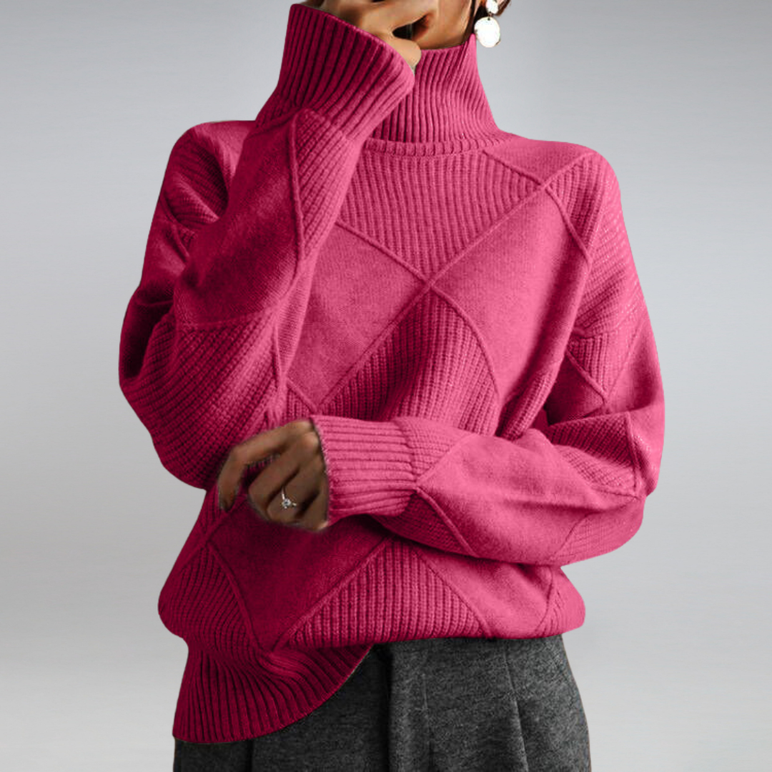 Damen Rollkragenpullover, kuschelig warm & elegant. Perfekt für Winter- und Herbstmode.
