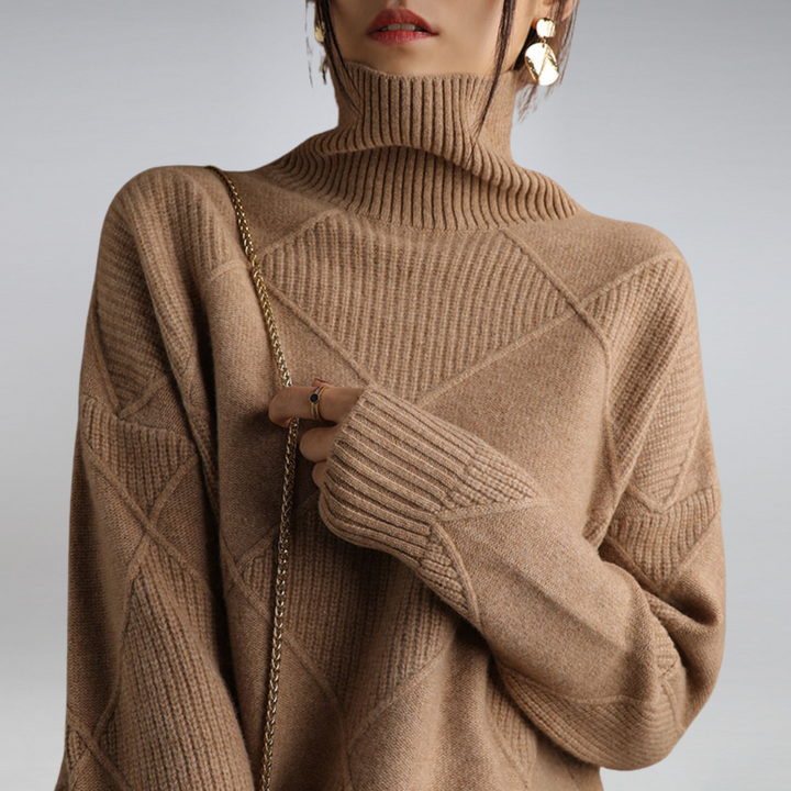 Eleganter Damen Rollkragenpullover für stilvolle Herbst- & Wintermode, warm und komfortabel.