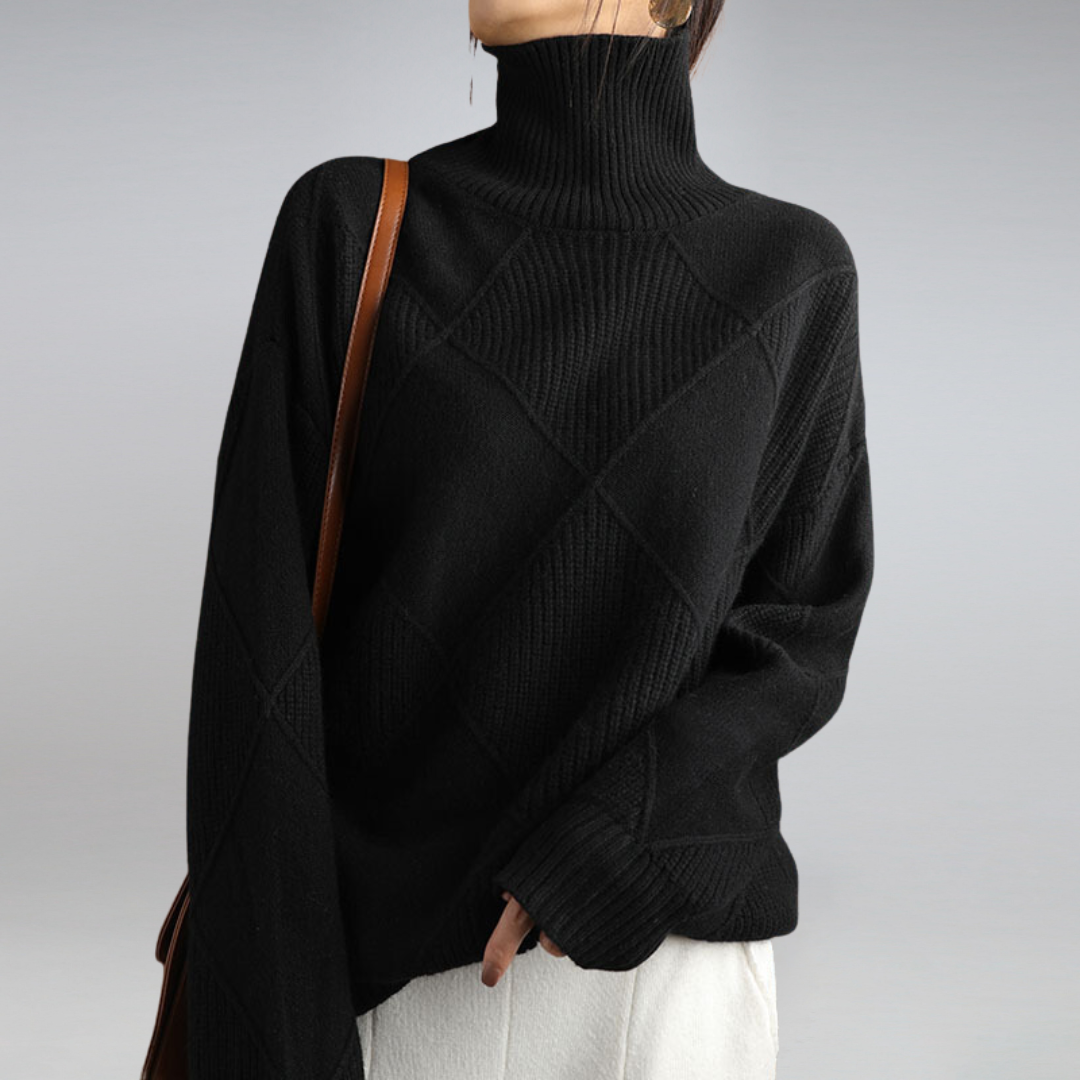 Warmer Damen Winterpullover mit Rollkragen, kuschelig & elegant, ein Must-have für die kalte Saison.
