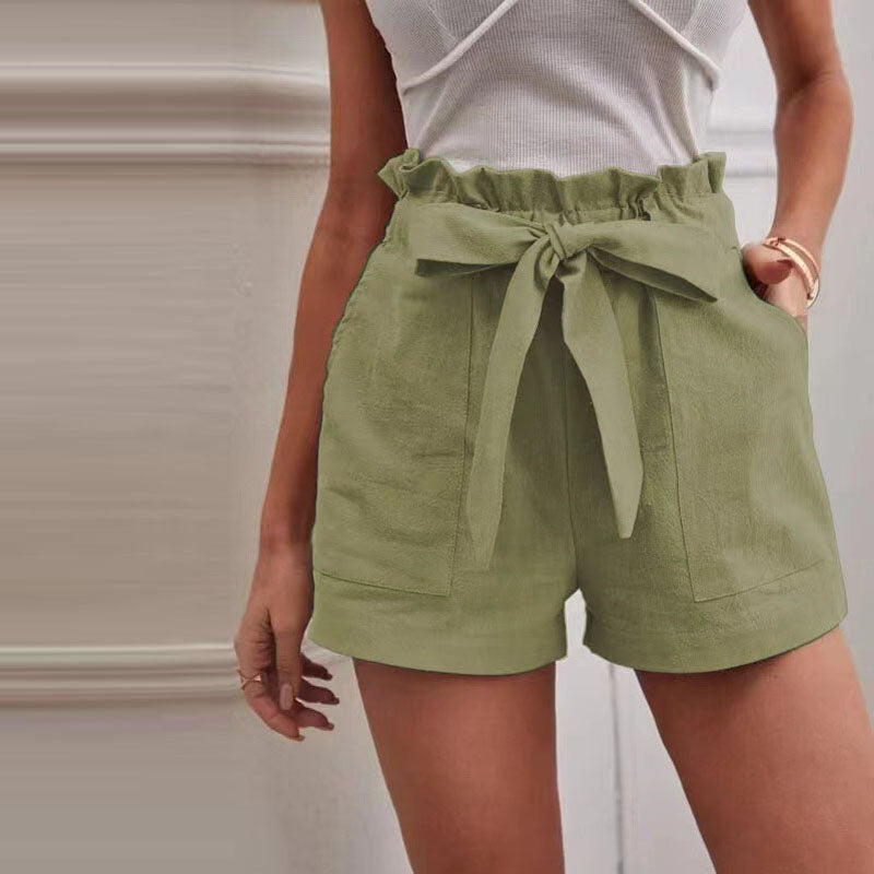 Einfarbige Damen-Shorts für Frühling und Sommer, bequem und vielseitig einsetzbar.