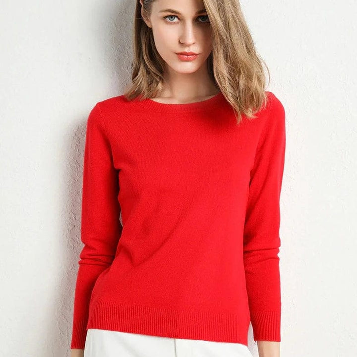 Damen Strickpullover Alexandra, Langarm und Rundhals, elegant für Freizeit & Business.