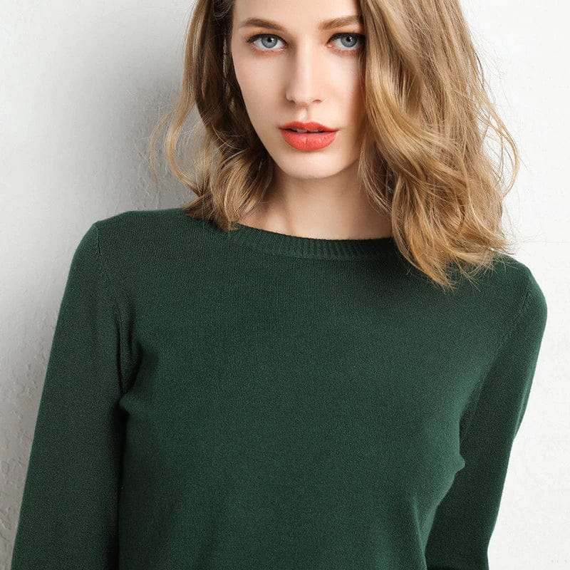 Vielseitiger Damen Langarm-Pullover Alexandra, warmer Rundhals-Strick für Herbst/Winter.