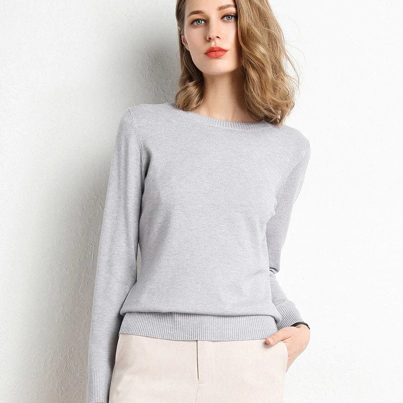 Zeitloser Damen Strickpullover Alexandra, Langarm & Rundhals, ideal für Herbstmode.