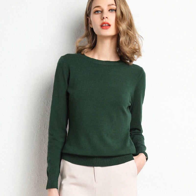 Eleganter Damen Rundhals-Pullover Alexandra, Langarm für vielseitige Looks.