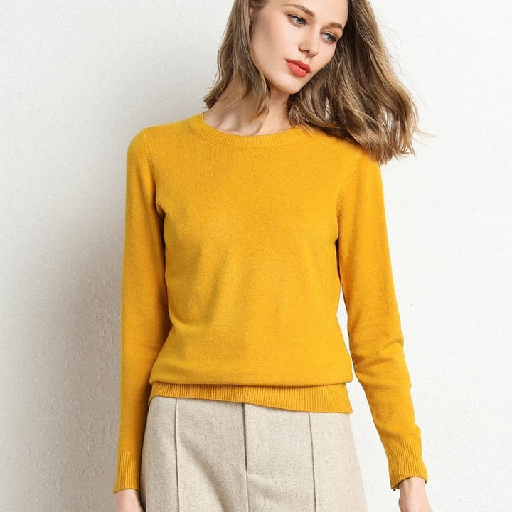 Damen Pullover Alexandra, weicher Langarm-Strick mit Rundhals, hoher Tragekomfort.