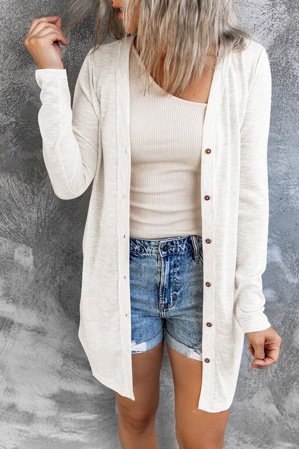 Damen Langarm Strickjacke, elegant & vielseitig, perfekt für jeden Anlass.