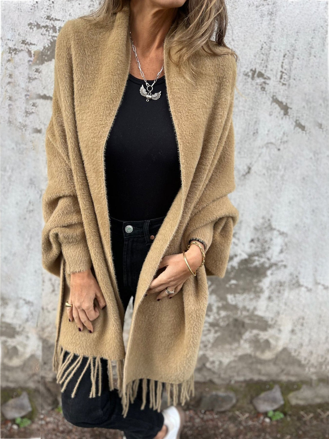 Damen Langarm Strickjacke, schick & komfortabel, ideal für Business & Freizeit-Look.