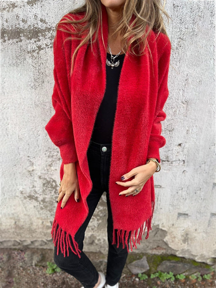 Hochwertige Damen Langarm-Strickjacke, elegant und vielseitig, in drei Farben erhältlich.