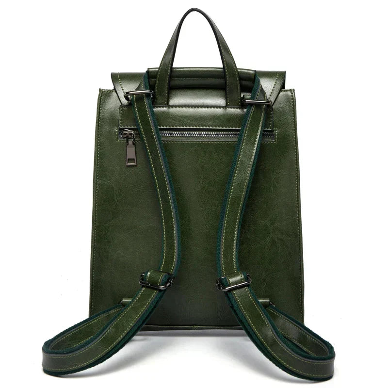 Modischer Damen Lederrucksack, erdgelb, ein vielseitiger Begleiter.