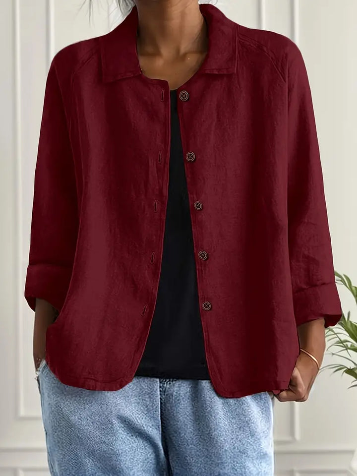 Bequemer Damen Hemd-Cardigan, langärmlig und leicht, perfekt für Freizeit und Büro im Frühling.
