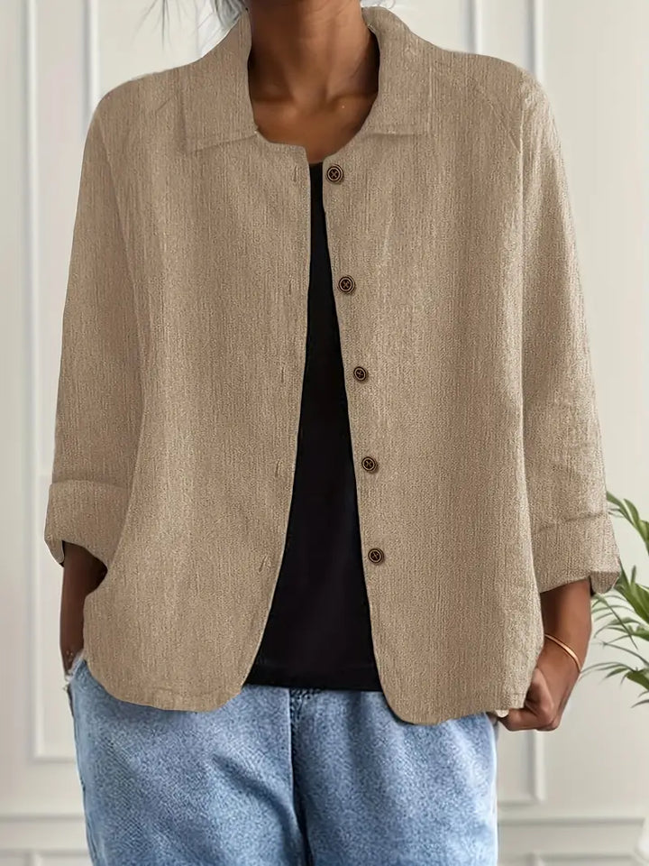 Eleganter Damen Hemd-Cardigan, lockere Passform, vielseitig kombinierbar für Frühling und Sommer.