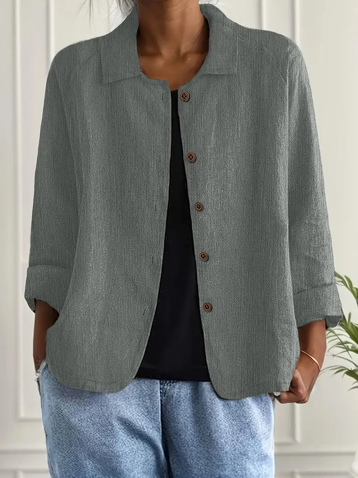 Damen Langarm Hemd-Cardigan, modisch und leicht, ideal für komfortable Outfits in der Freizeit.