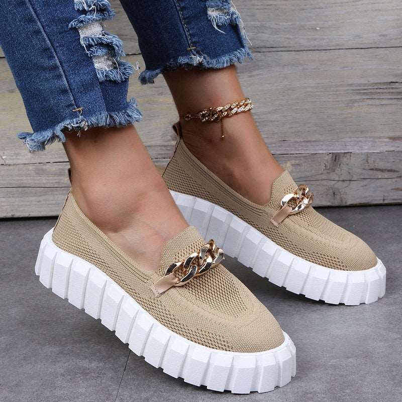 Stylische Damen Loafers Sneaker, ultraleicht & flexibel. Perfekte Alltagsschuhe zum Hineinschlüpfen für Damen.