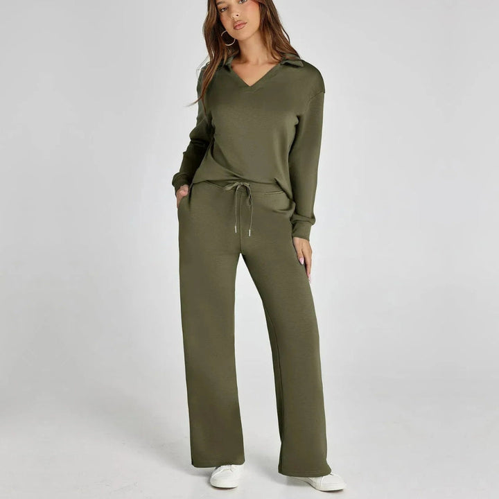 Damen Loungewear Set Gabriella, weites Bein. Bequem, locker und perfekt für Homewear und Freizeit.