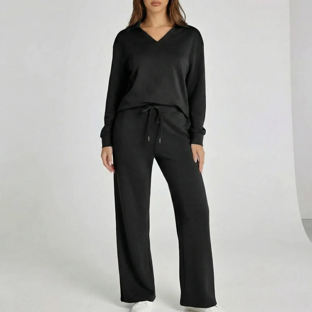 Produktbild: Damen Loungewear-Set mit weitem Bein "Gabriella". Bequeme Freizeitmode & Homewear.
