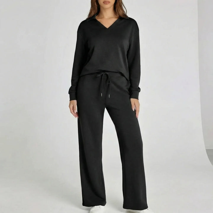 Produktbild: Damen Loungewear-Set mit weitem Bein "Gabriella". Bequeme Freizeitmode & Homewear.