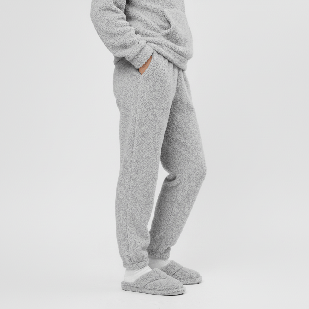 Komfortables Damen Kapuzenpullover Set, ideal für kalte Tage und entspannte Stunden daheim.