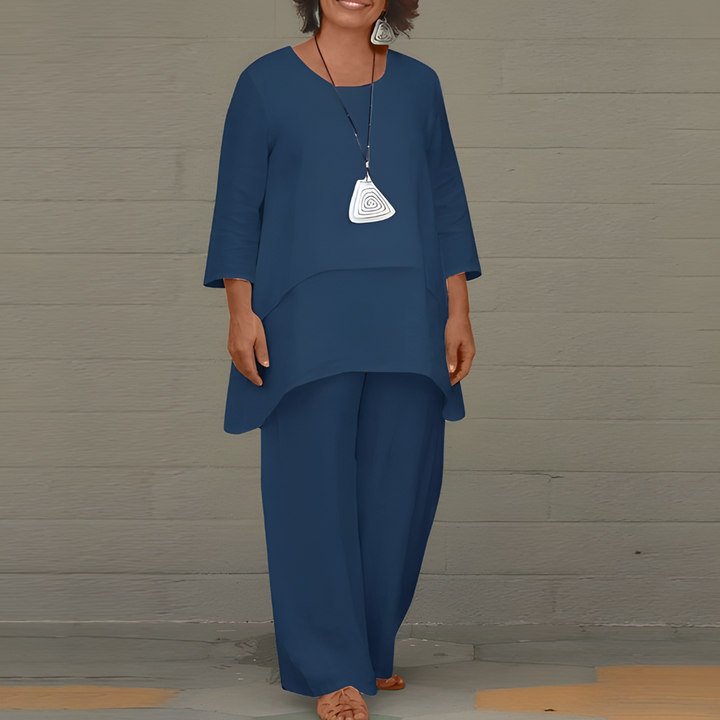 Damen Marina Bekleidungsset, zweiteilig, für stilvolle Freizeit. Komfortables Loungewear Outfit in Großen Größen.