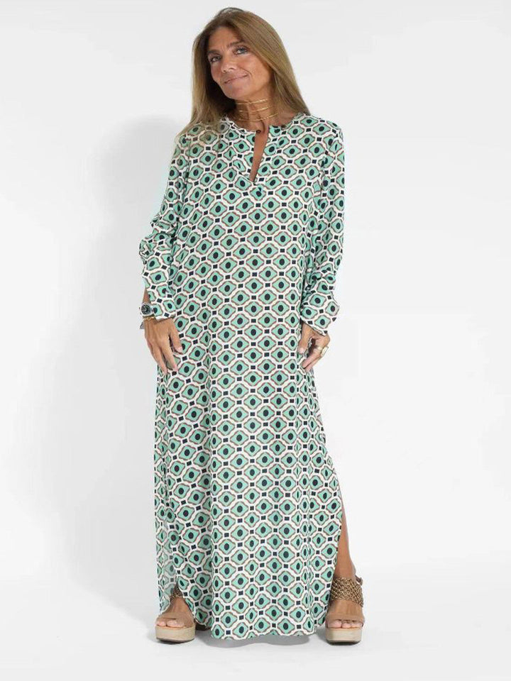 Trendiges Damen Maxikleid, figurschmeichelnd & bauchbedeckend. Perfektes Sommer-Freizeitkleid.