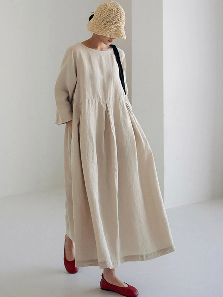 Damen Maxikleid mit lockerer Passform & praktischen Seitentaschen, perfekt für den Sommer.