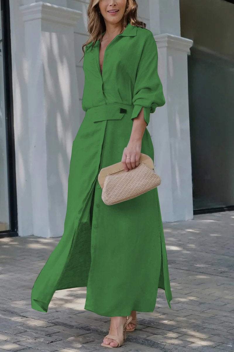 Modisches Damen Sommer-Maxikleid mit V-Ausschnitt und lockerem, schwingendem Schnitt, sehr vielseitig.