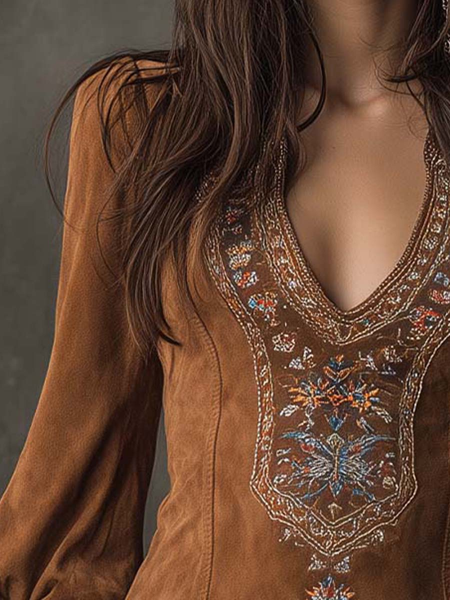 Elegantes Damen Sommerkleid. Besticktes Minikleid mit Puffärmeln und V-Ausschnitt, ideal für Freizeit & Feste.