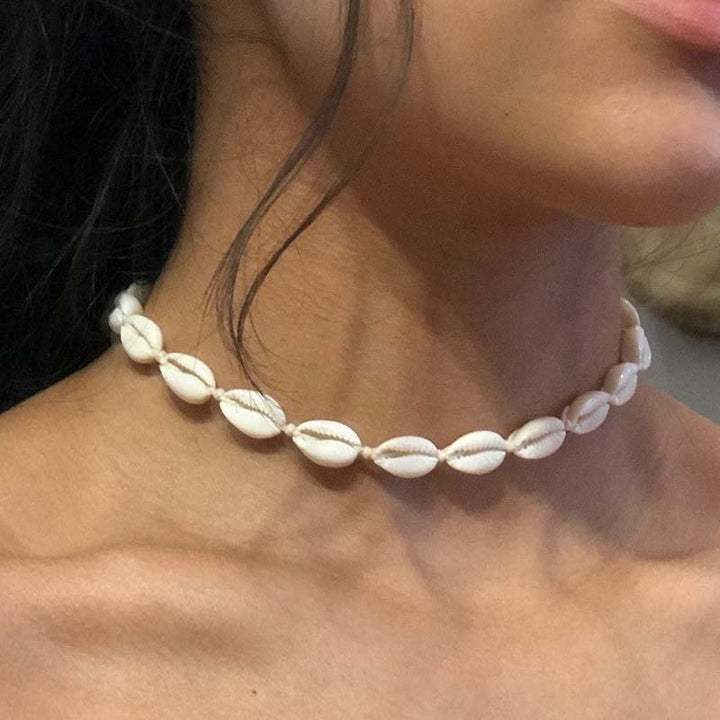 Damen Muschel-Halskette, verstellbar, eleganter Muschelschmuck für Frauen, perfektes Sommeraccessoire.