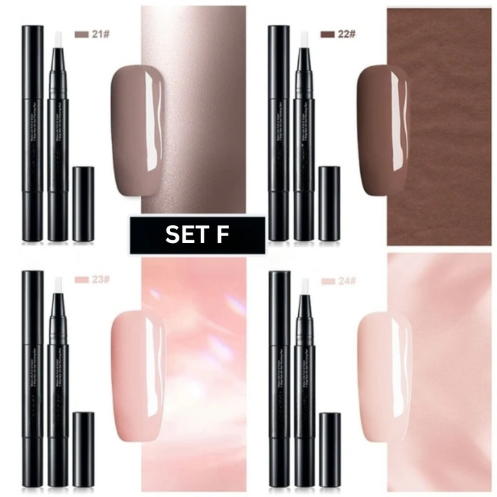 Elegante Verpackung der langanhaltenden Nagelgel Stifte für DIY Nägel. Perfekte Gel Farben für Nail Art.