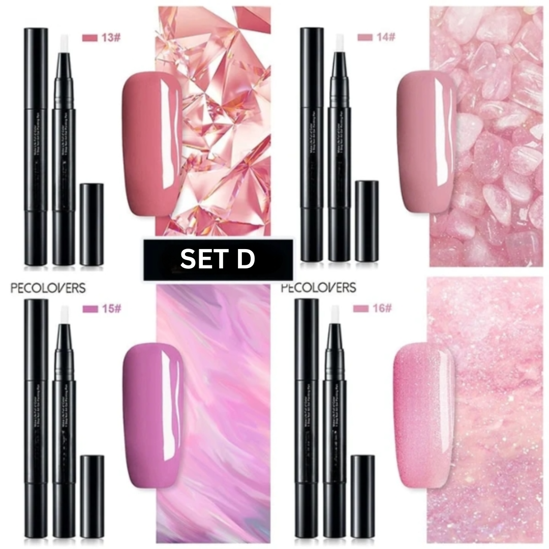 Detailansicht: Spitze des Nagellackstifts für exaktes Nageldesign. Präzise Anwendung von Nagelgel Farben.