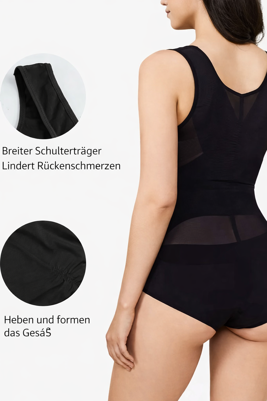 Nahtloser Damen Shapewear Body, perfekt als Unterwäsche für einen schlanken Bauch und eine ebenmäßige Figur.