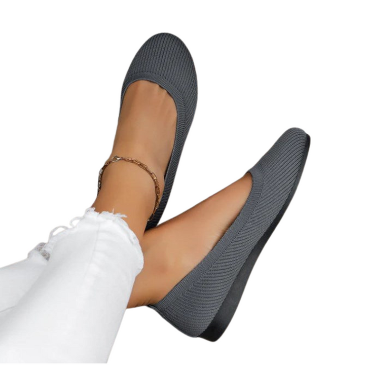 Damen Orthopädische Ballerina Schuhe, beige, ergonomisch, flexibel für Alltag & Büro.
