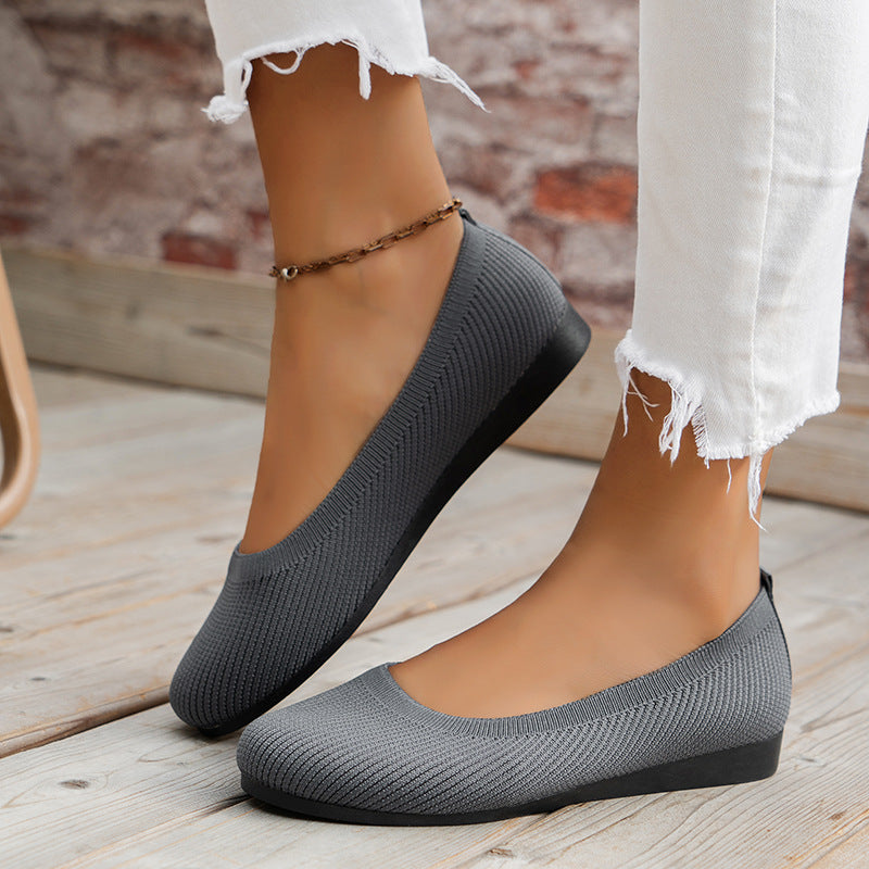 Orthopädische Ballerinas Mia von der Seite: Elegante Damenschuhe mit Komfortsohle.