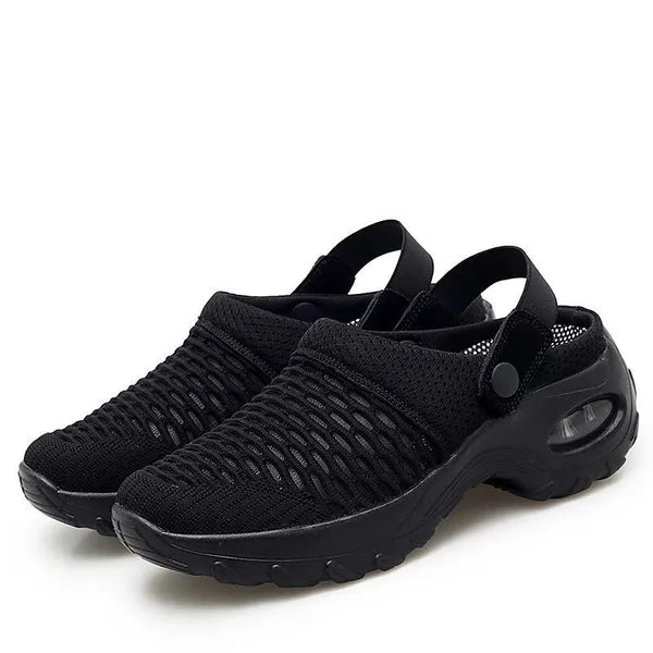 Bequeme Damen Komfortschuhe, orthopädische Clogs mit Luftpolster für schmerzfreie und gesunde Füße.