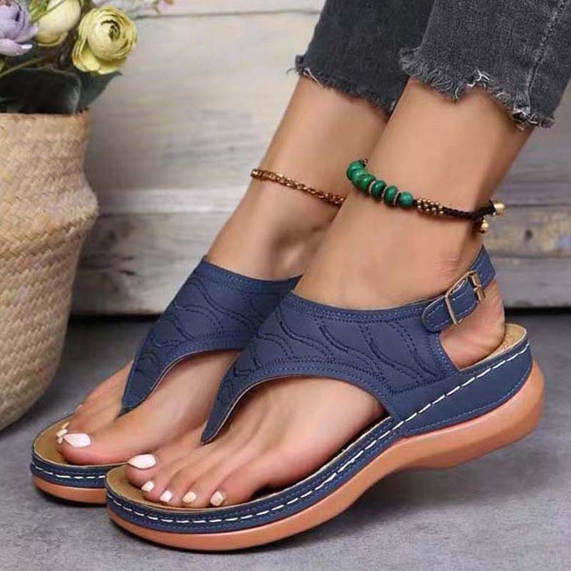 Bequeme Damen Orthopädische Sandalen, perfekt als Sommerschuhe und Strand Flip-Flops für Fußpflege und Schmerzlinderung.