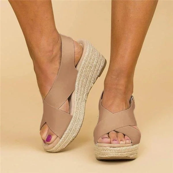 Bequeme orthopädische Keilabsatz-Espadrilles für Damen, ideal für ganztägigen Komfort.