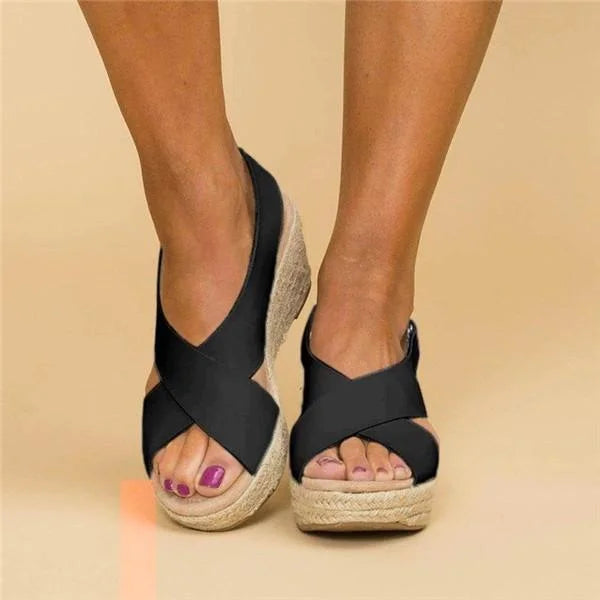 Vielseitige orthopädische Keilabsatz-Espadrilles für Damen, passend für Sommer & Übergangszeit.