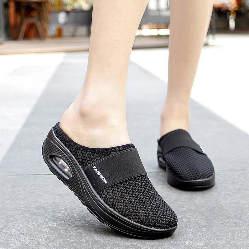 Komfortable Damen Orthopädische Schuhe mit Luftkissen, diabetikergeeignet für lange Spaziergänge.