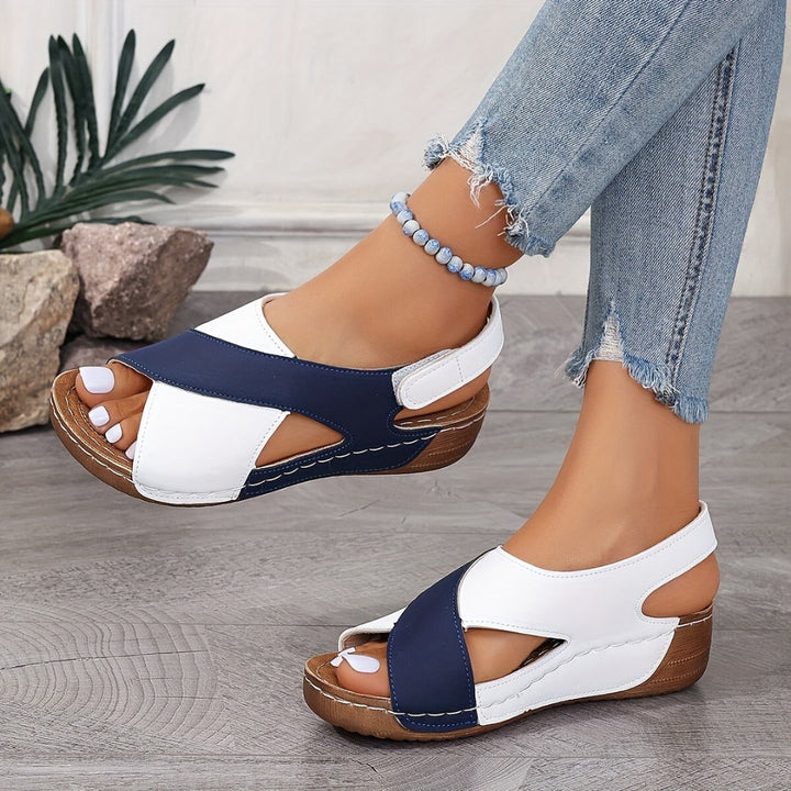 Keilabsatz Sandalen für Damen, mit orthopädischem Fußbett und Haltungskorrektur.