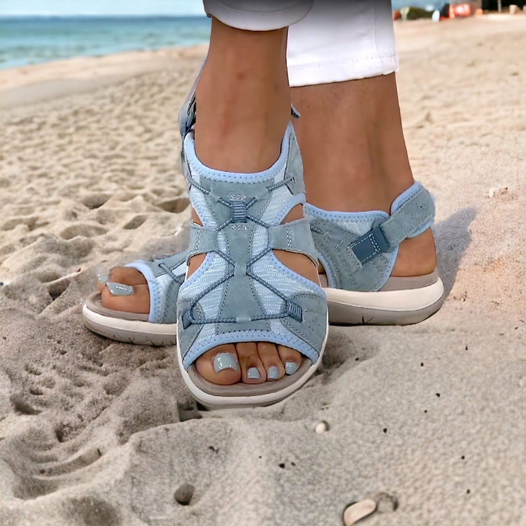 Flache Damensandalen mit Fußgewölbe-Stütze, fördern Fußgesundheit und bieten ganztägigen Komfort.