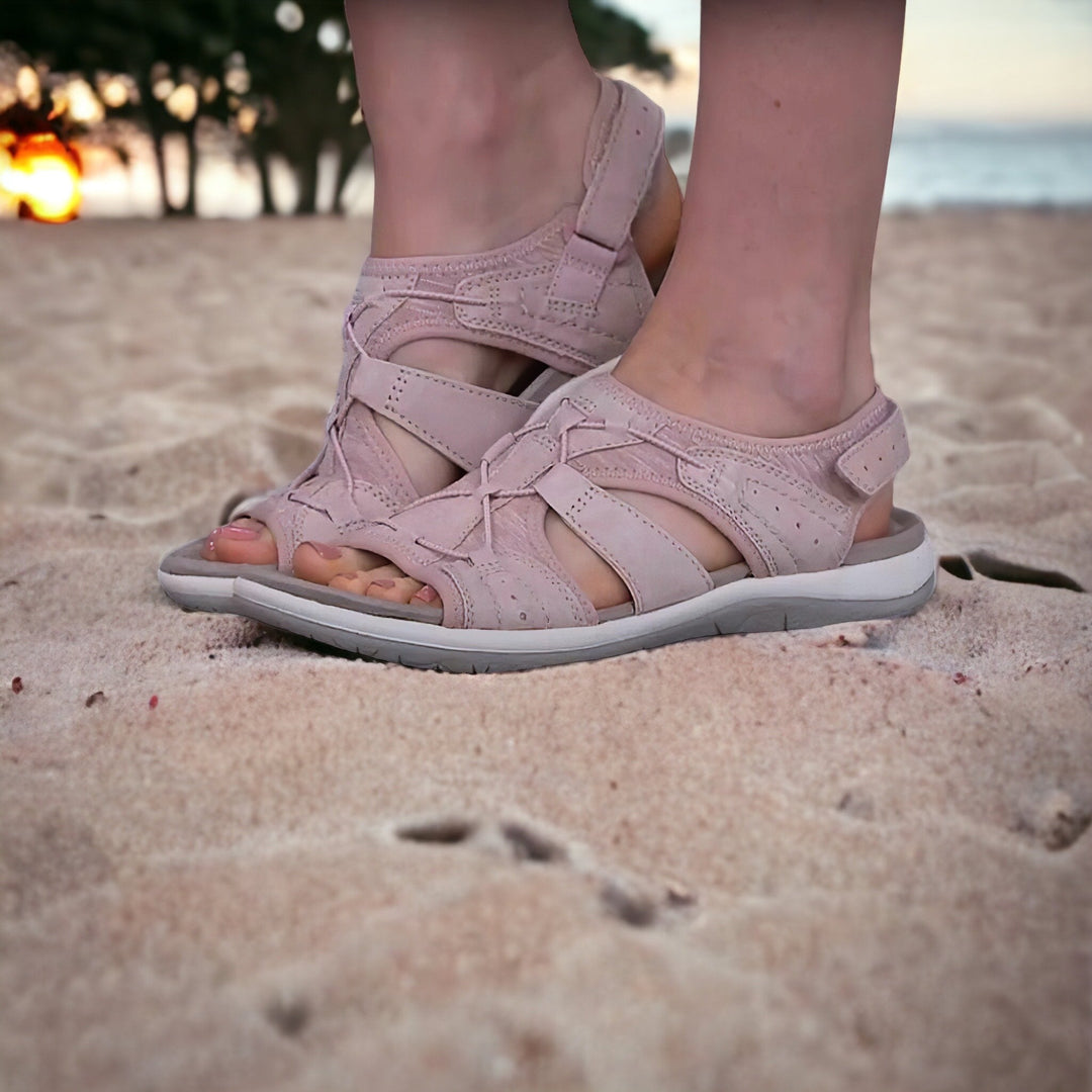 Ergonomisch geformte Damen Komfortsandalen für Fußgesundheit, bieten Halt & Dämpfung.