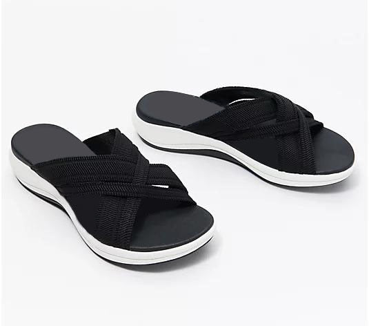 Elegante Damen Komfort-Sandalen mit orthopädischem Fußbett und Memory Foam für jeden Anlass und Komfort.