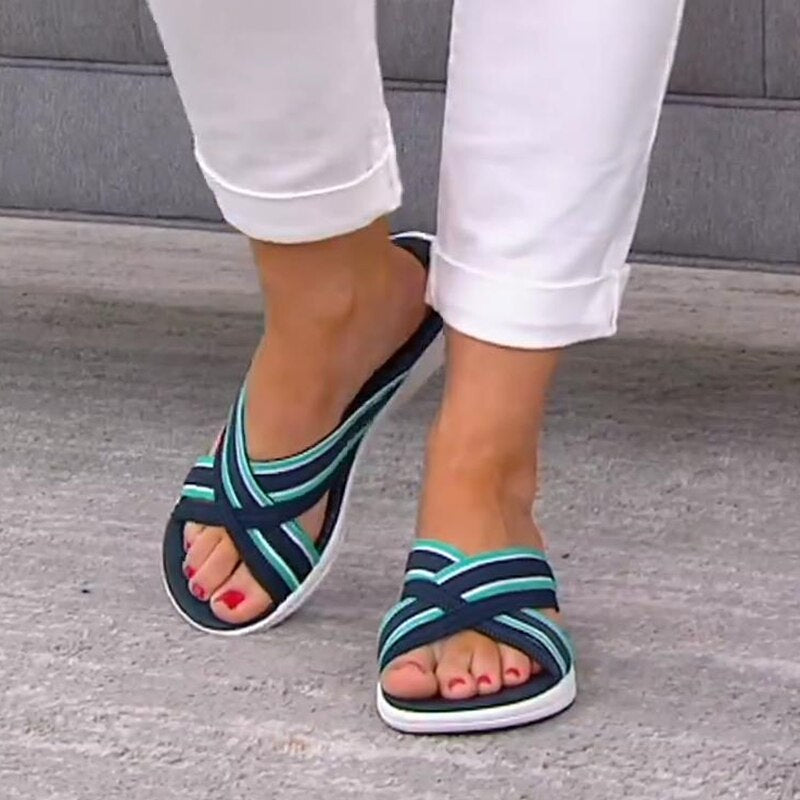 Damen Komfort Sandalen, orthopädisch, mit weichem Memory Foam, ideal für lange Tage und Freizeit.